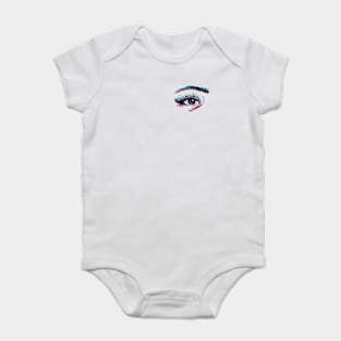 Eyes Up Here in color (pocket) Baby Bodysuit